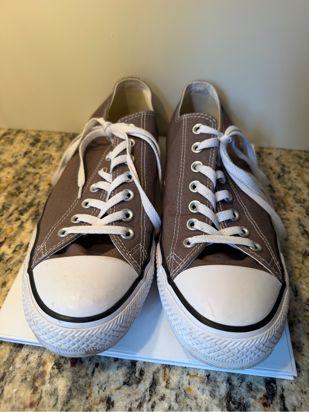 Converse Low-Top Canvas Sneakers in Brown and White Chuck Taylor’s size 10M 12W